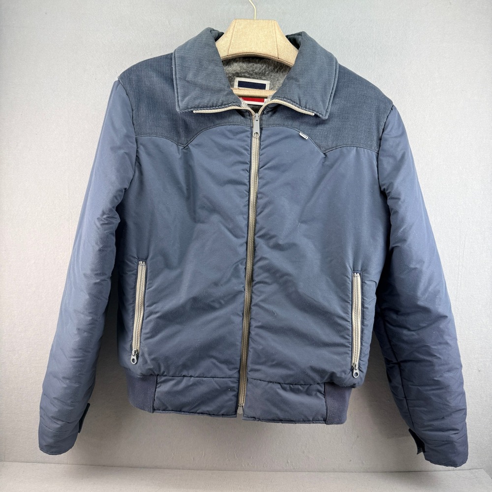 Vtg 80s Levis SilverTab Puffer Ski Jacket TALON Zip 73190-7055 Made in USA Med